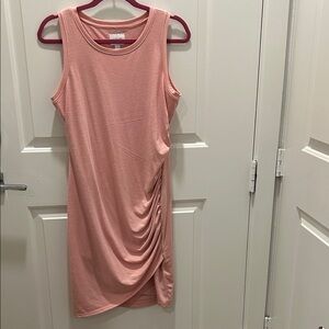 Nine West Blush Pink Ruched Mini Dress